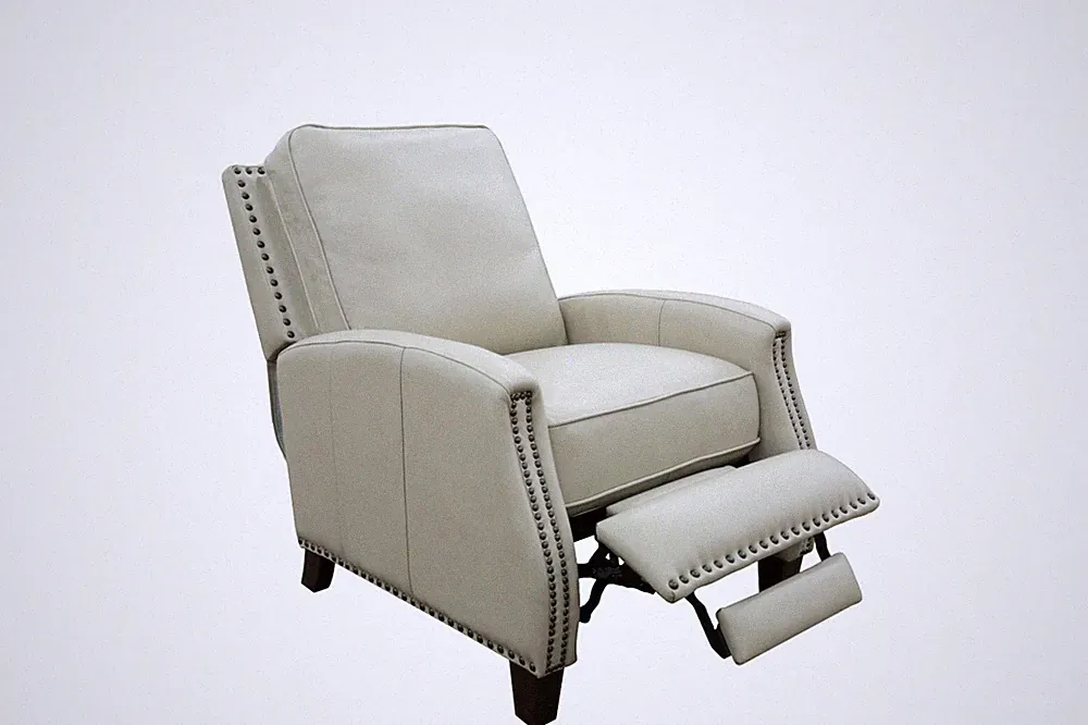 Barcalounger Melrose Push Back Recliner Chair Barone Parchment Leather 5708-81