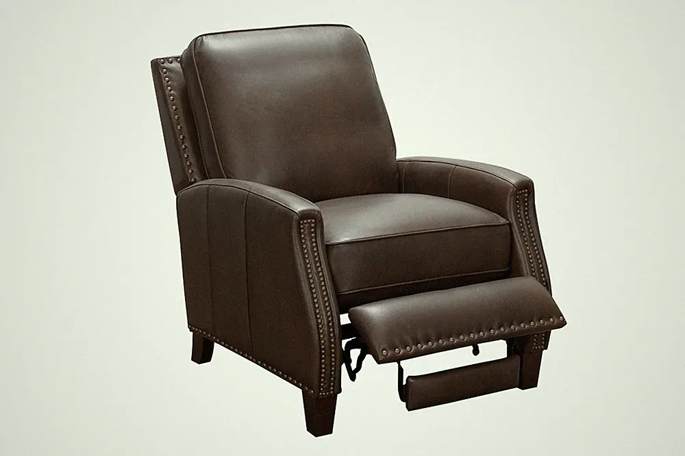 Barcalounger Melrose Push Back Recliner Chair Ashford Walnut All Leather 5625-87