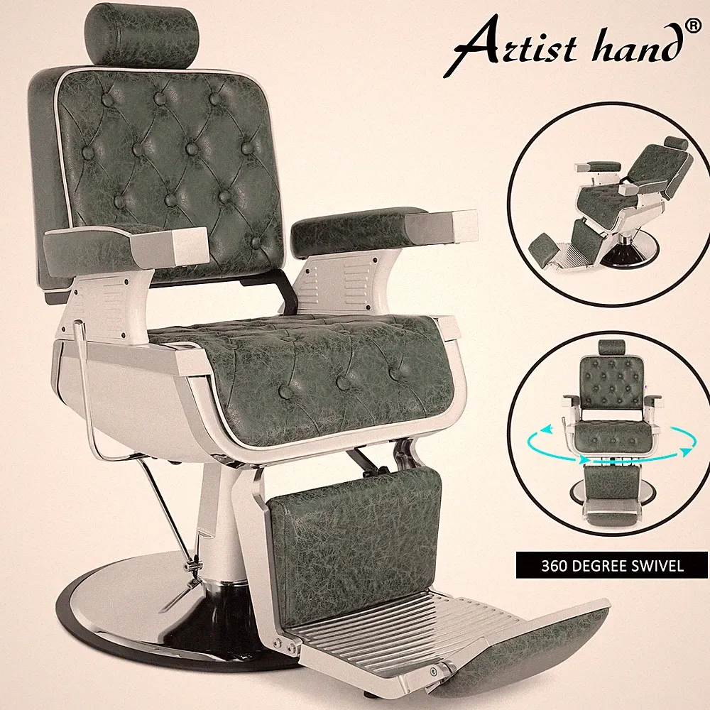 Green Vintage Recline Heavy Duty All Purpose Hydraulic Barber Chair Salon Beauty