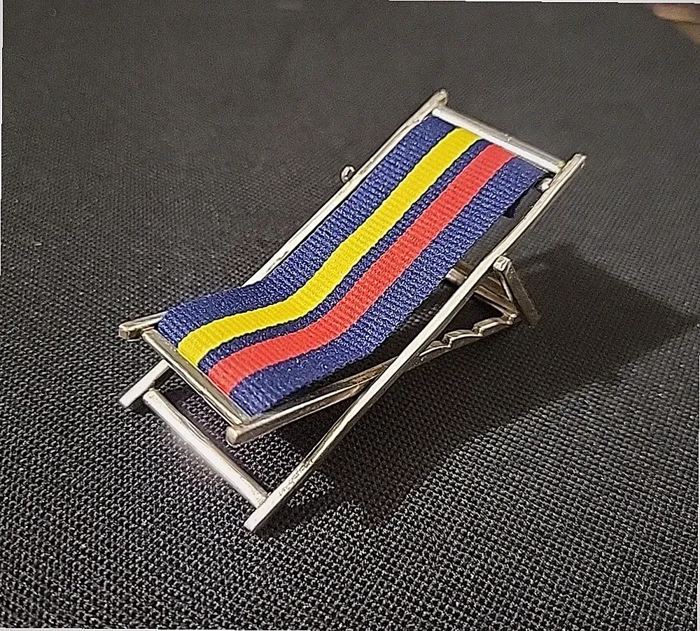 Vintage Italian Miniature 925 Silver Folding Lay-Flat Beach Chair ☆615AR CM